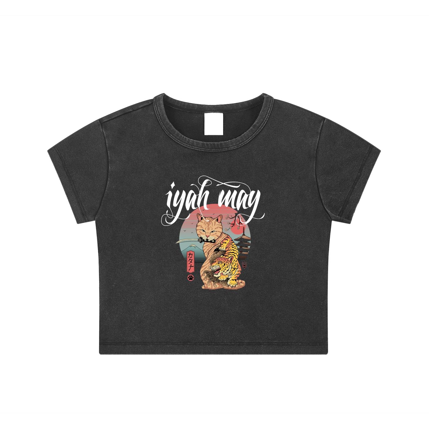 TigurrKat Snow Washed Crop Top